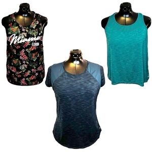Set of 3 Workout Tops (Athletic Works & Unbranded)